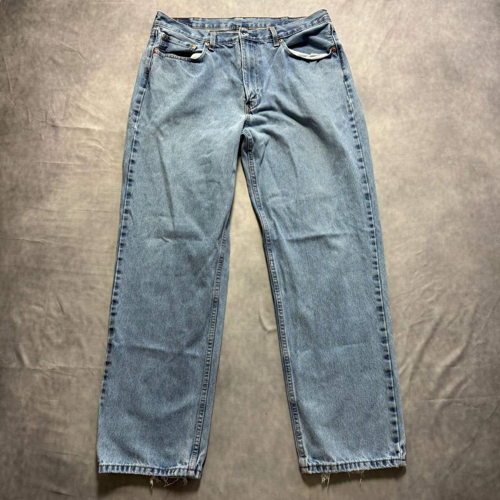 Levis 550 Relaxed Fit Jeans Mens 38x34 Light Wash Blue Denim Vintage Style - Picture 6 of 12